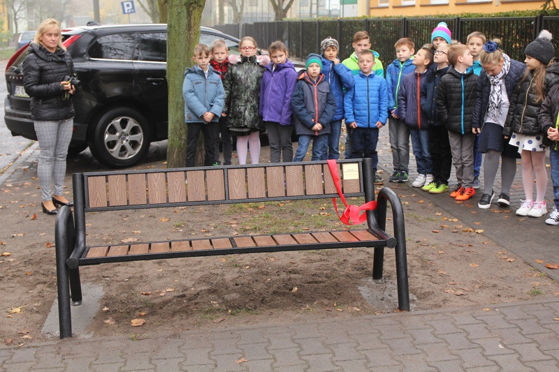 Sentencje uczniów na ławkach w Policach i Trzebieży [foto]