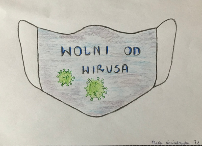 Maseczkowa moda - prace uczniów SP 8