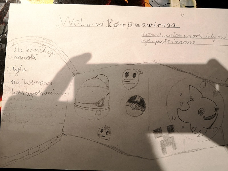 Maseczkowa moda - prace uczniów SP 8