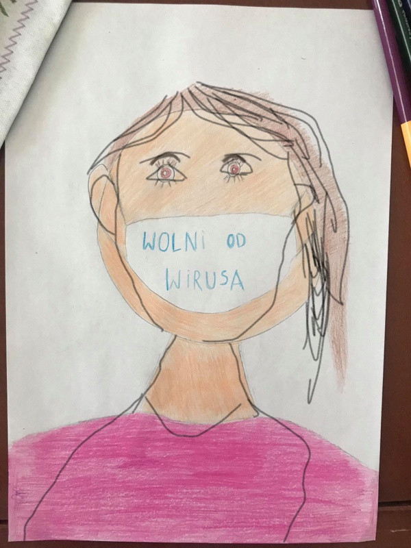 Maseczkowa moda - prace uczniów SP 8