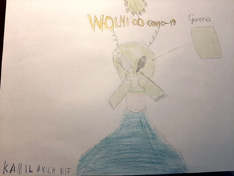 Maseczkowa moda - prace uczniów SP 8