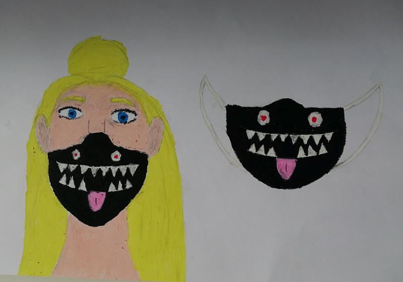 Maseczkowa moda - prace uczniów SP 8