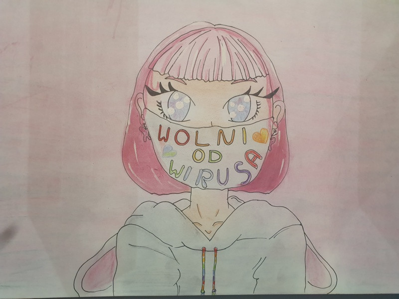 Maseczkowa moda - prace uczniów SP 8