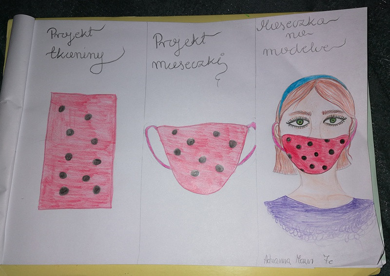 Maseczkowa moda - prace uczniów SP 8