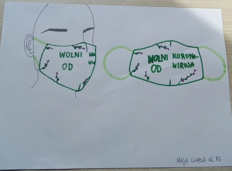 Maseczkowa moda - prace uczniów SP 8
