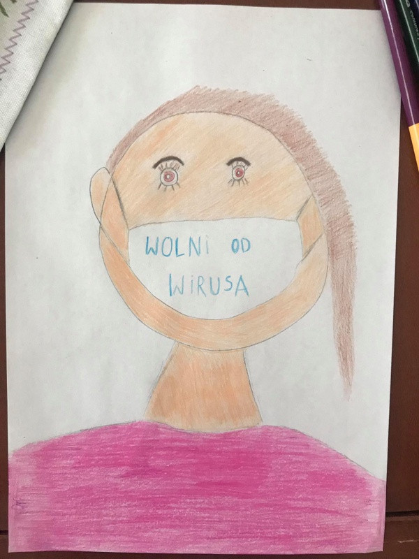 Maseczkowa moda - prace uczniów SP 8