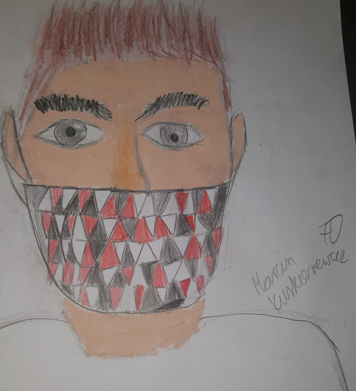 Maseczkowa moda - prace uczniów SP 8