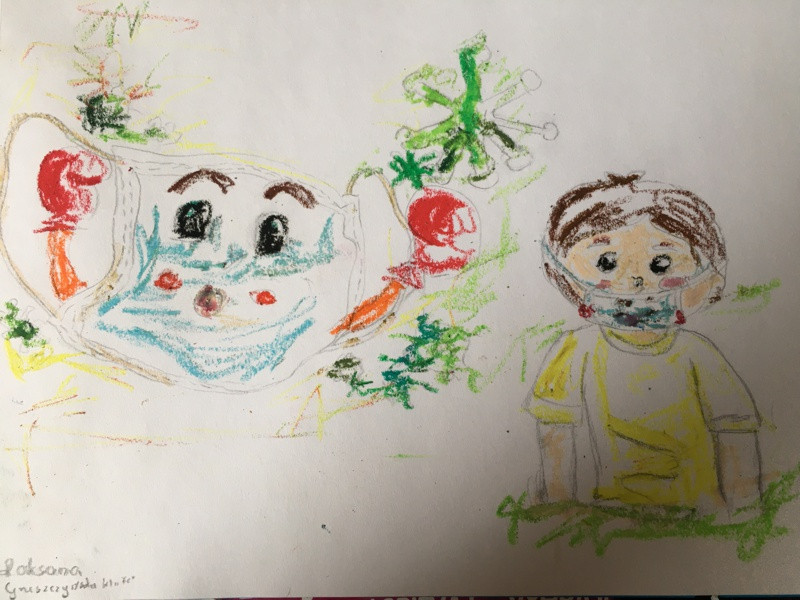 Maseczkowa moda - prace uczniów SP 8