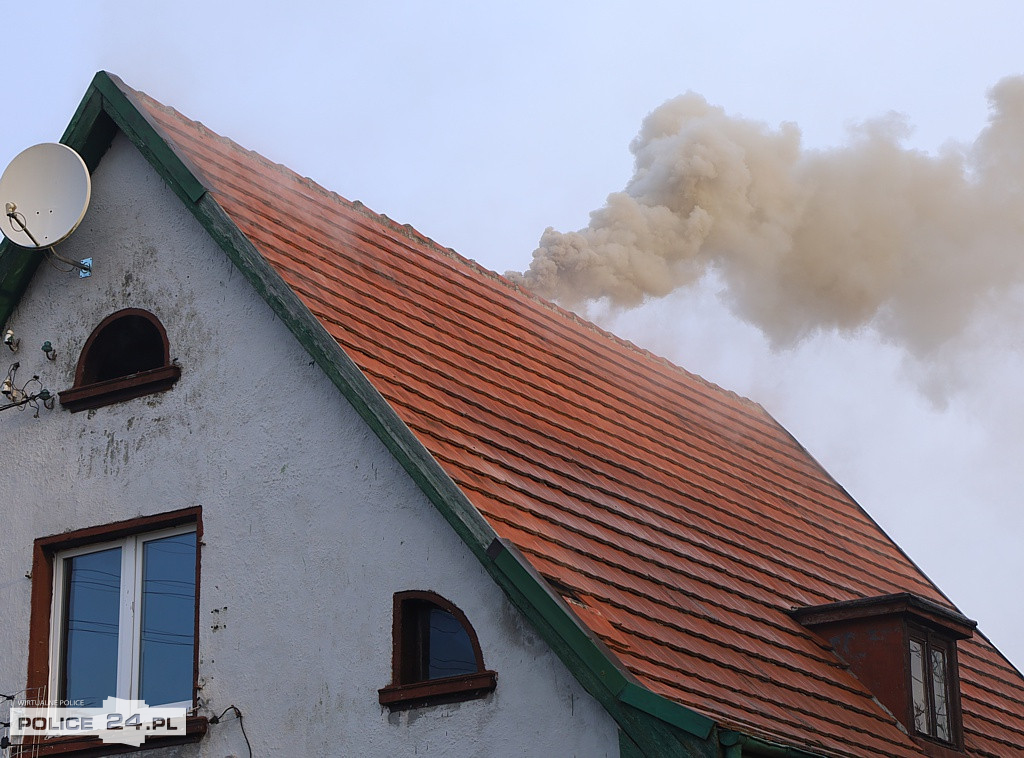 Trzebież: Pożar sadzy w kominie