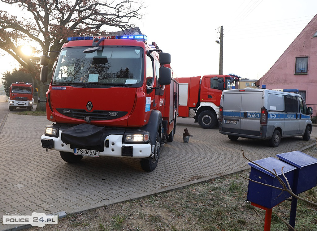 Trzebież: Pożar sadzy w kominie