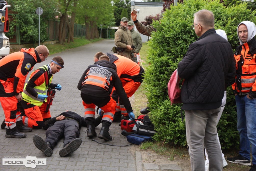 Pożar w szkole, wypadek, poród – ćwiczenia służb w Trzebieży
