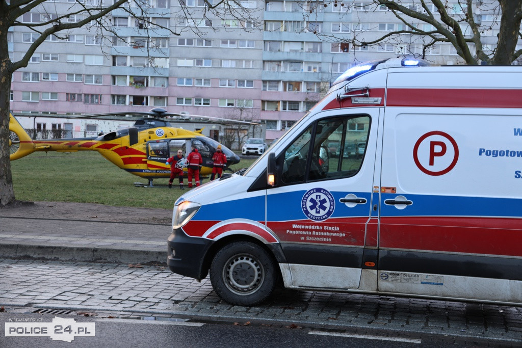 Wypadek na budowie przy ul. Wyszyńskiego w Policach