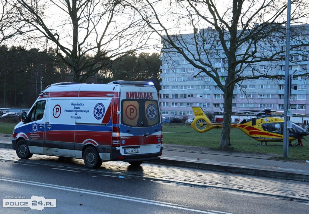 Wypadek na budowie przy ul. Wyszyńskiego w Policach