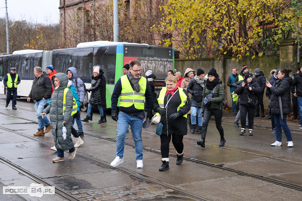 Protest pracowników Grupy Azoty Police w Szczecinie