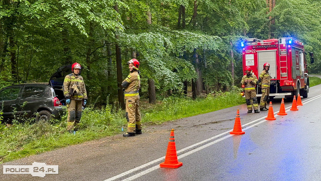 Siedlice. Samochód osobowy uderzył w drzewo