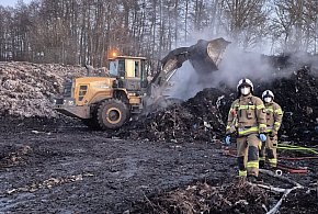 Pożar na składowisku w Leśnie Górnym